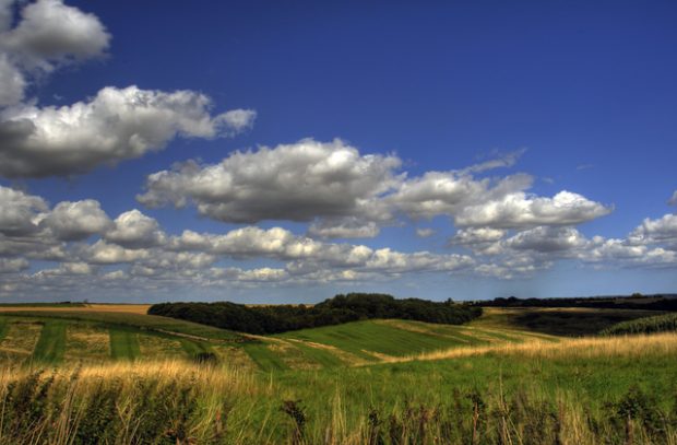 Clouds over fields