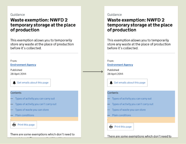 Two content list components side by side. The first one has bottom margin spacing set to 20px. The second one has bottom margin spacing set to 30px