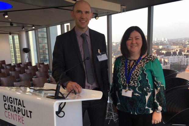 Chris Hope and Melanie Brownridge at Digital Catapult Centre