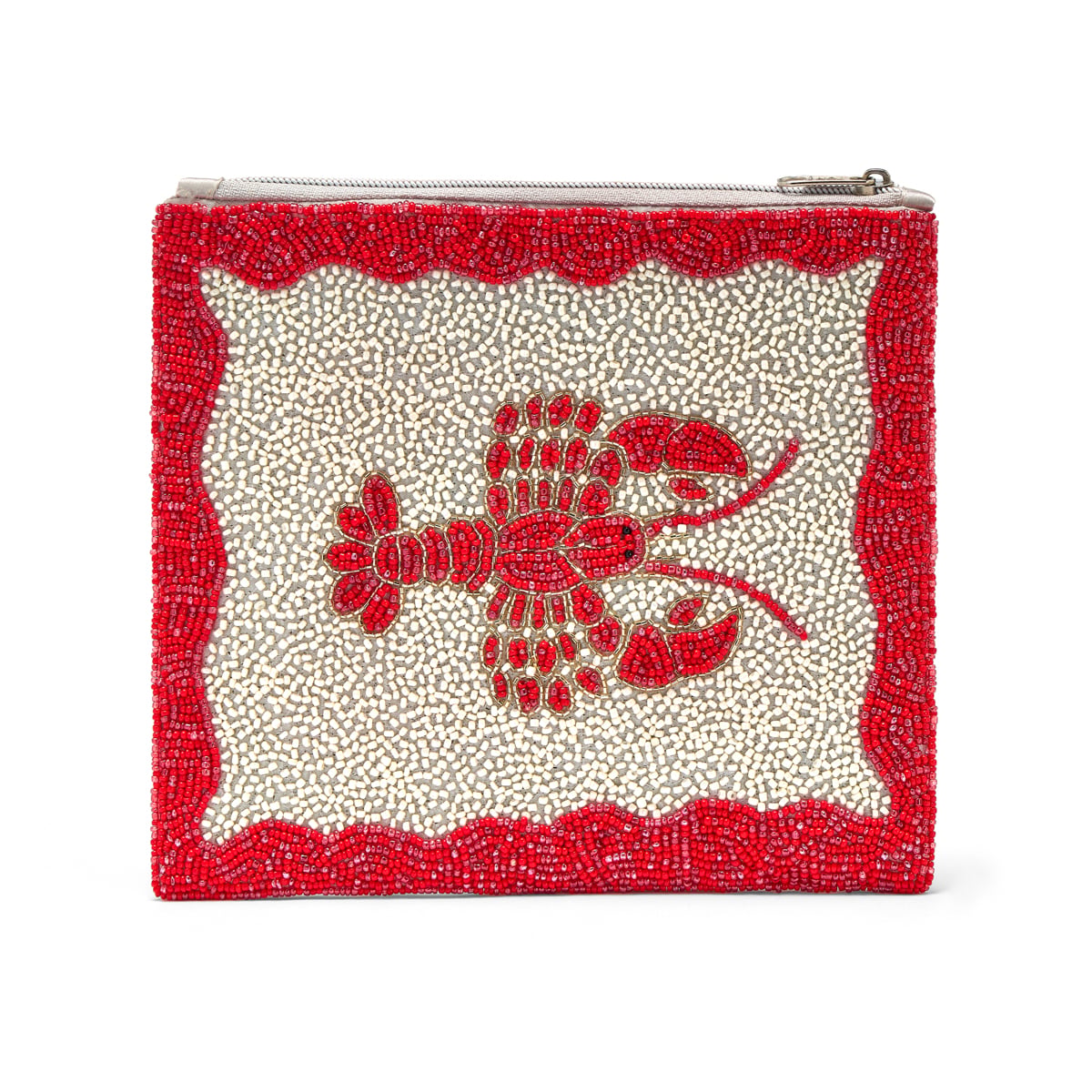 Lobster beaded clutch bag