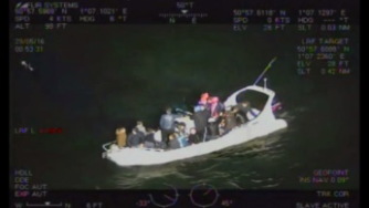 Migrants on a boat