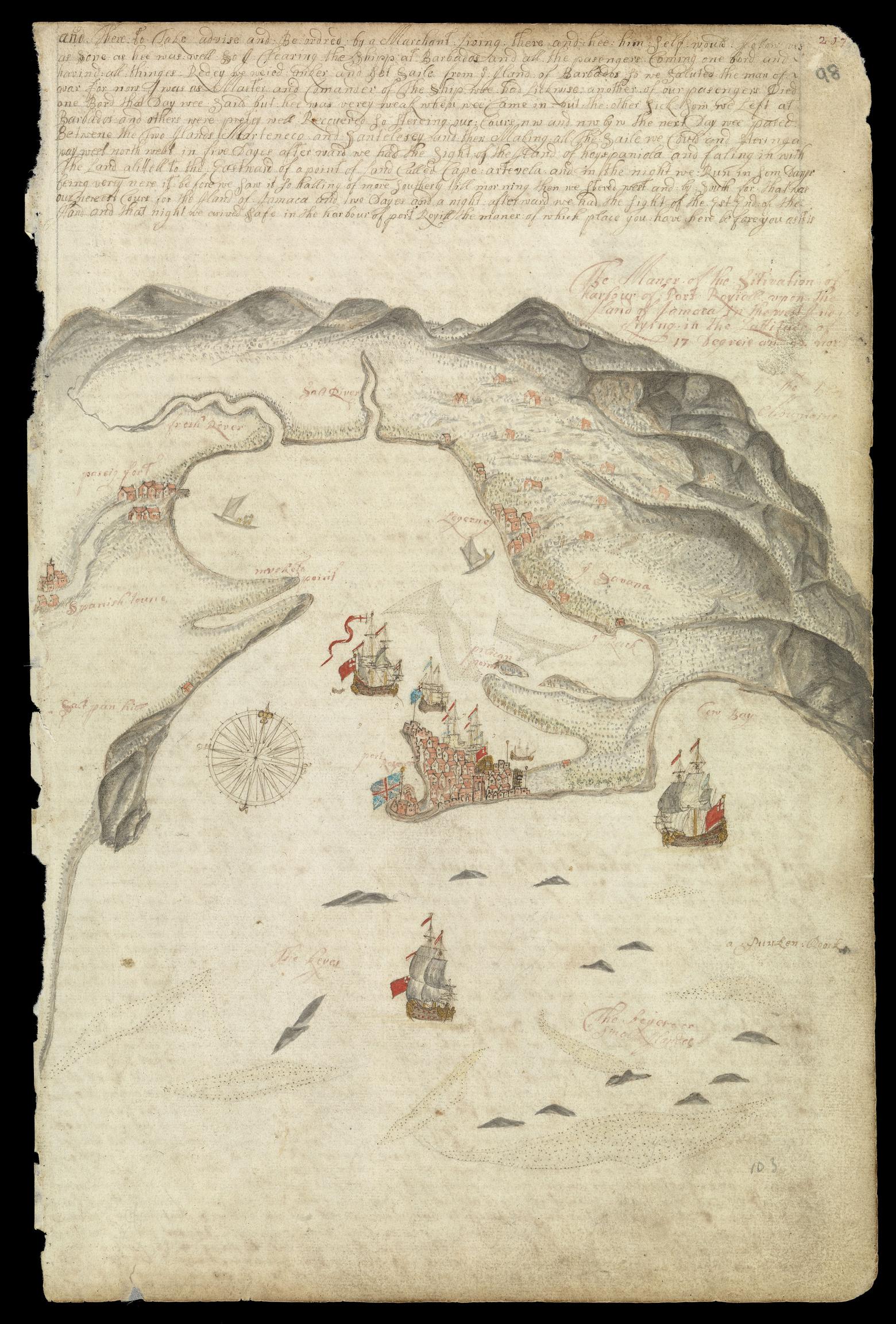 An image showing 'Barlow's Journal - page 320, Plate of Port Royal'