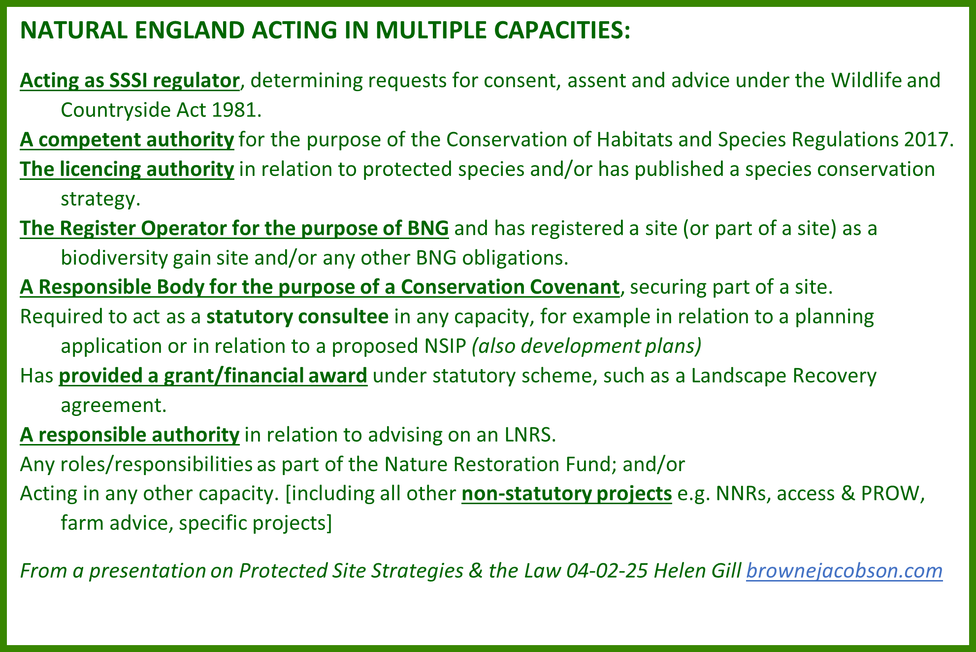 List of the ways Natural England can engage with local authorities