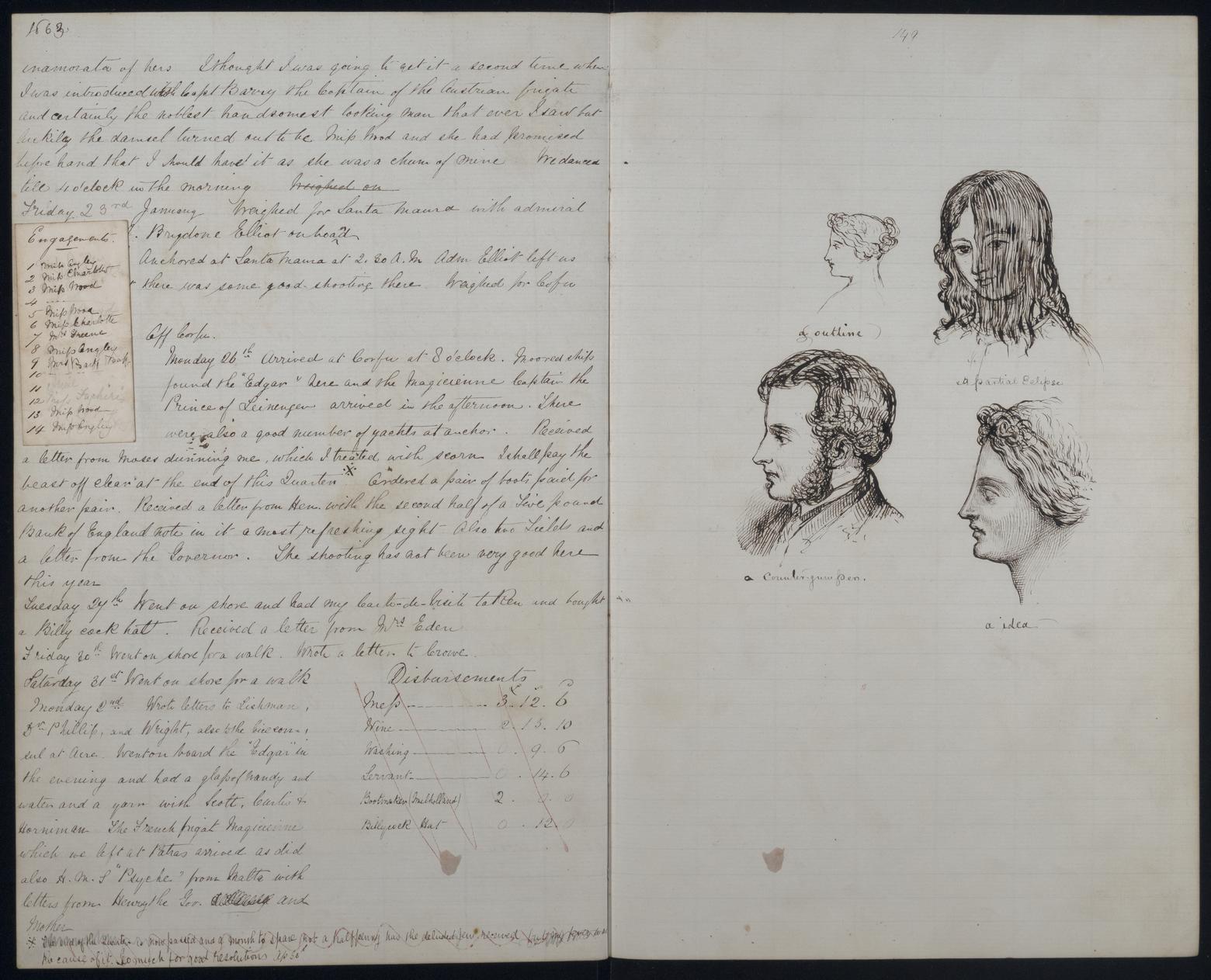 An image showing 'JOD/25; Commander Roland Money Sperling, Rough Notes by Lt Rowland M Sperling, HMS MARLBOROUGH, 1862. 1862'