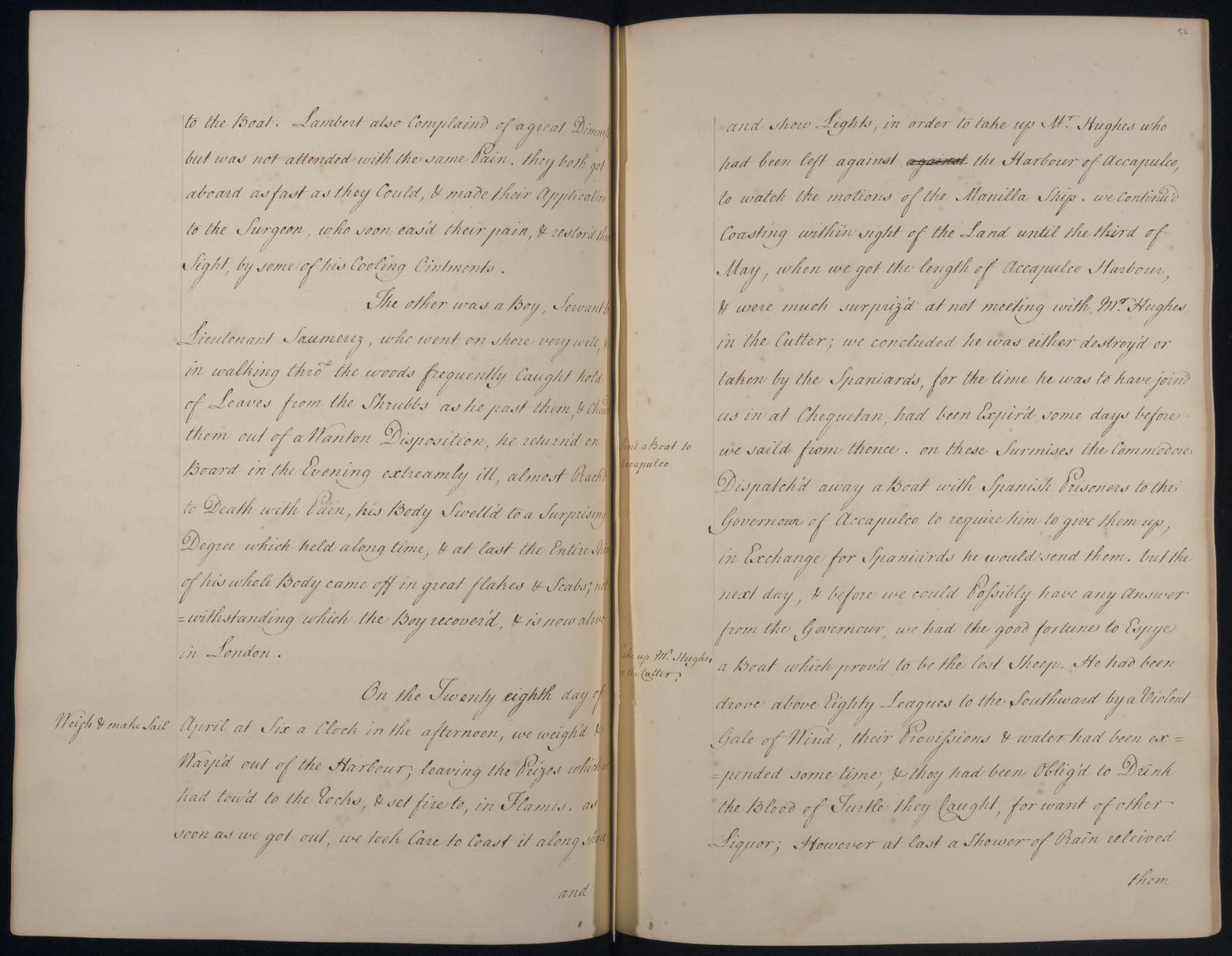 An image showing 'JOD/36; Account of Commodore George Anson's voyage round the world, 1740-1744. 1740-1744'