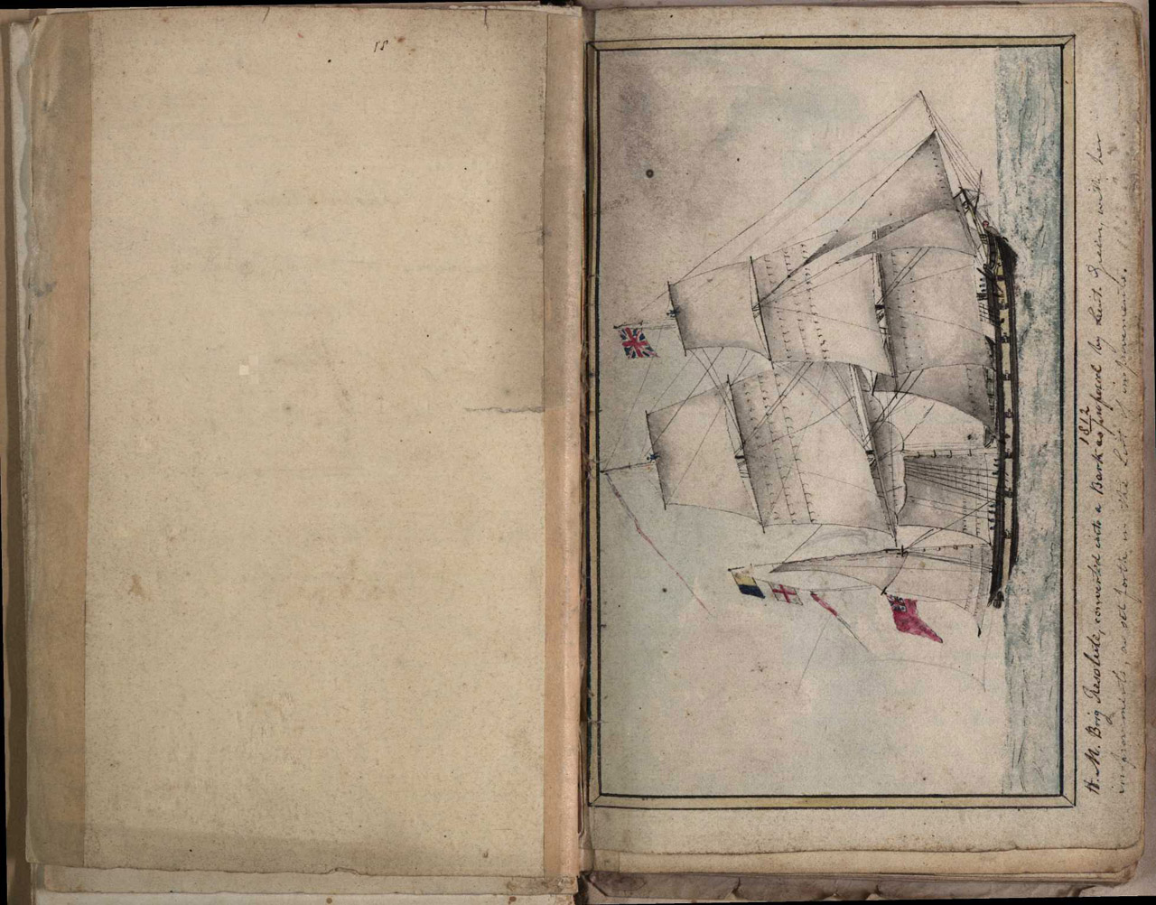 An image showing 'JOD/48; Journal of Lt William Pringle Green, HMS Conqueror chasing the French fleet 1805-1808 (scans are from NMM Library team)'