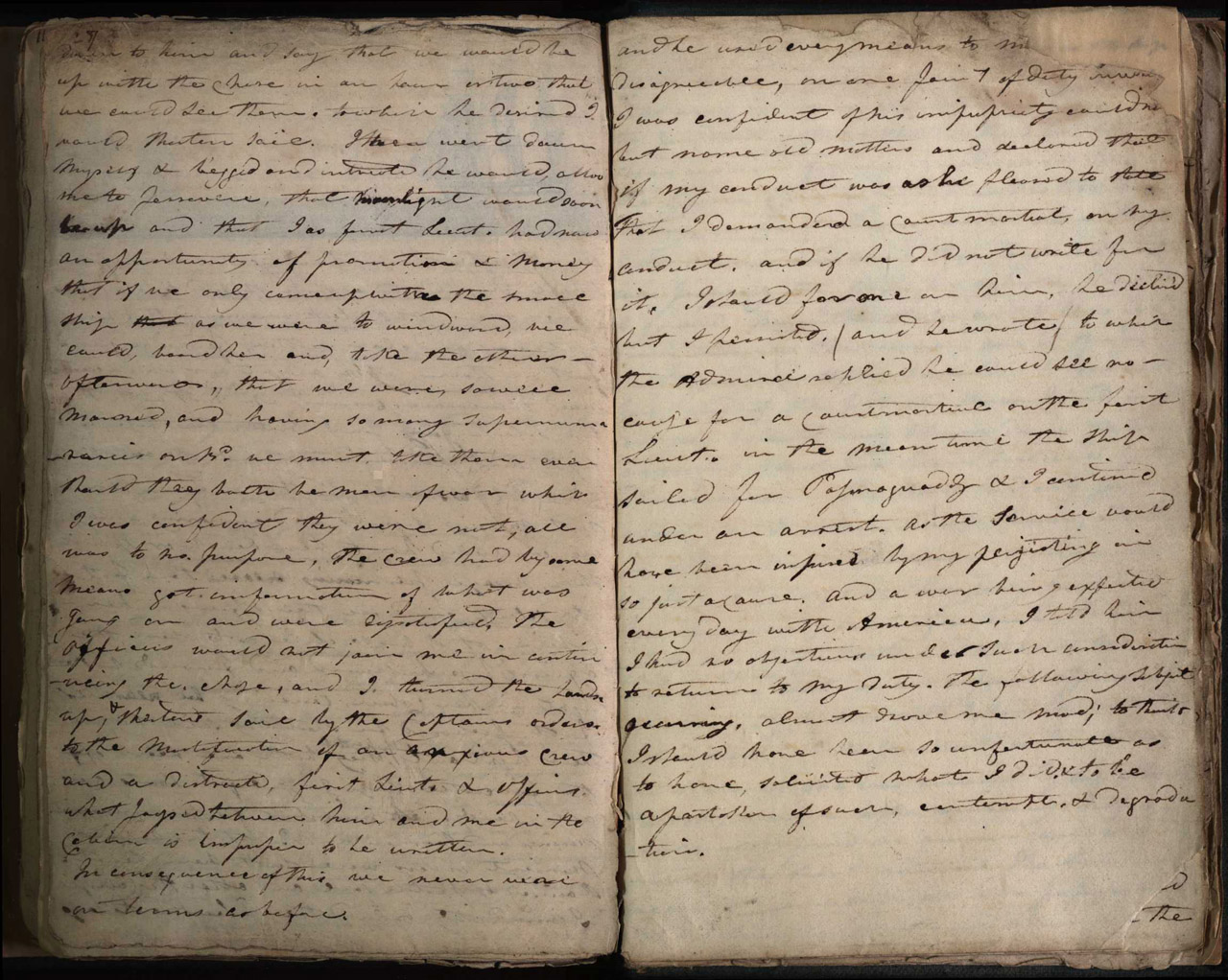 An image showing 'JOD/48; Journal of Lt William Pringle Green, HMS Conqueror chasing the French fleet 1805-1808 (scans are from NMM Library team)'