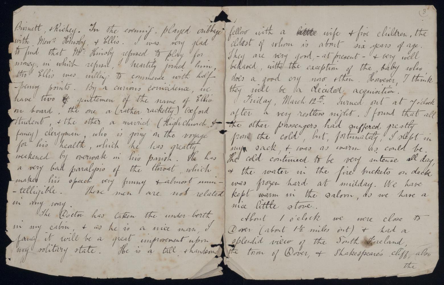 An image showing 'JOD/82; Journal of Samuel William Pring, passenger, on board the BEN CRUACHAN, London to Sydney, March-June 1886. 1886-03-11 - 1886-06-11'