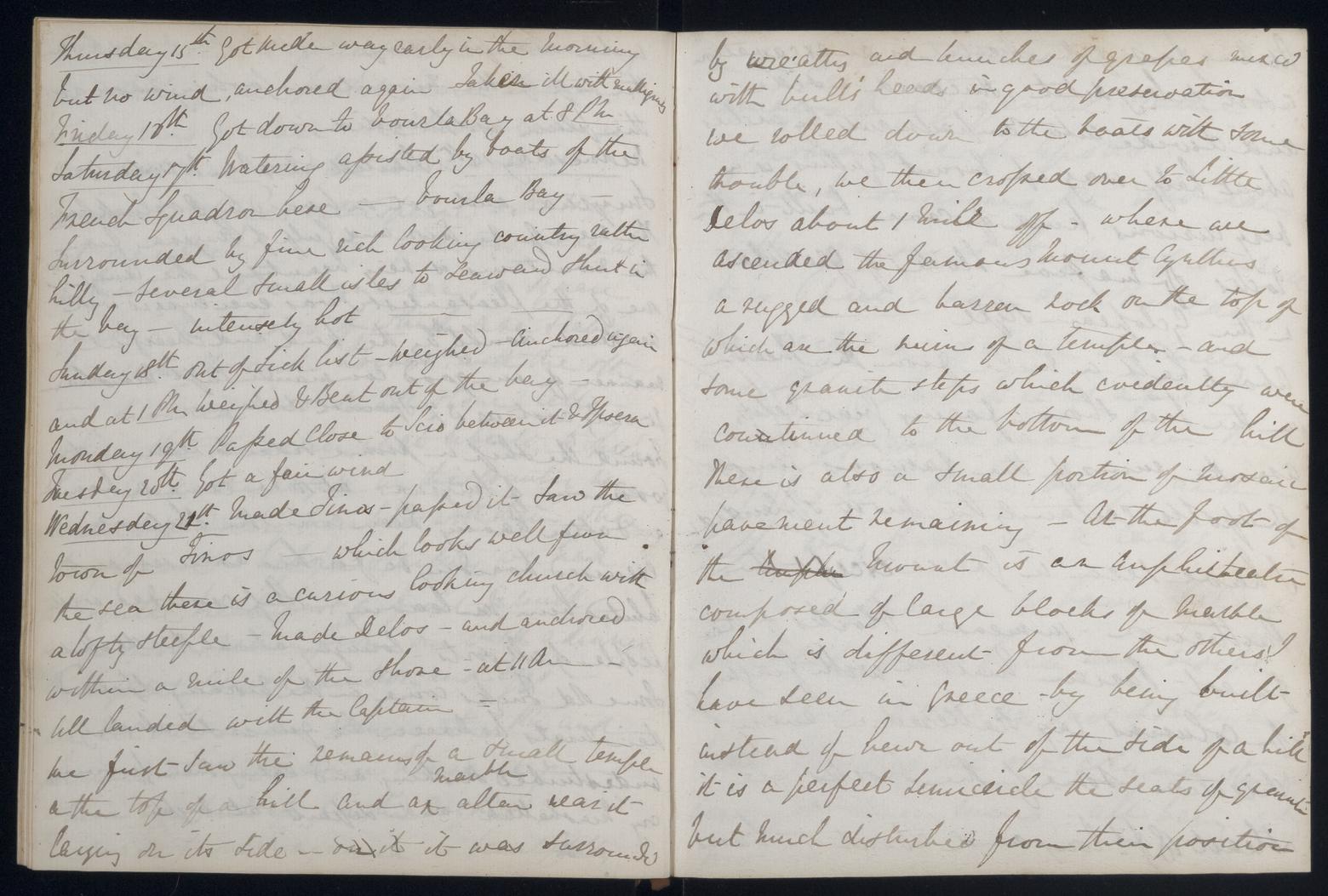 An image showing 'JOD/86; Captain James Fitzjames, Diary of Mid James Fitzjames HMS MADAGASCAR and HMS ST VINCENT, his return home and posting to the WINCHESTER, February 1833 - October 1834. 1833-02-01 - 1834-10-31'