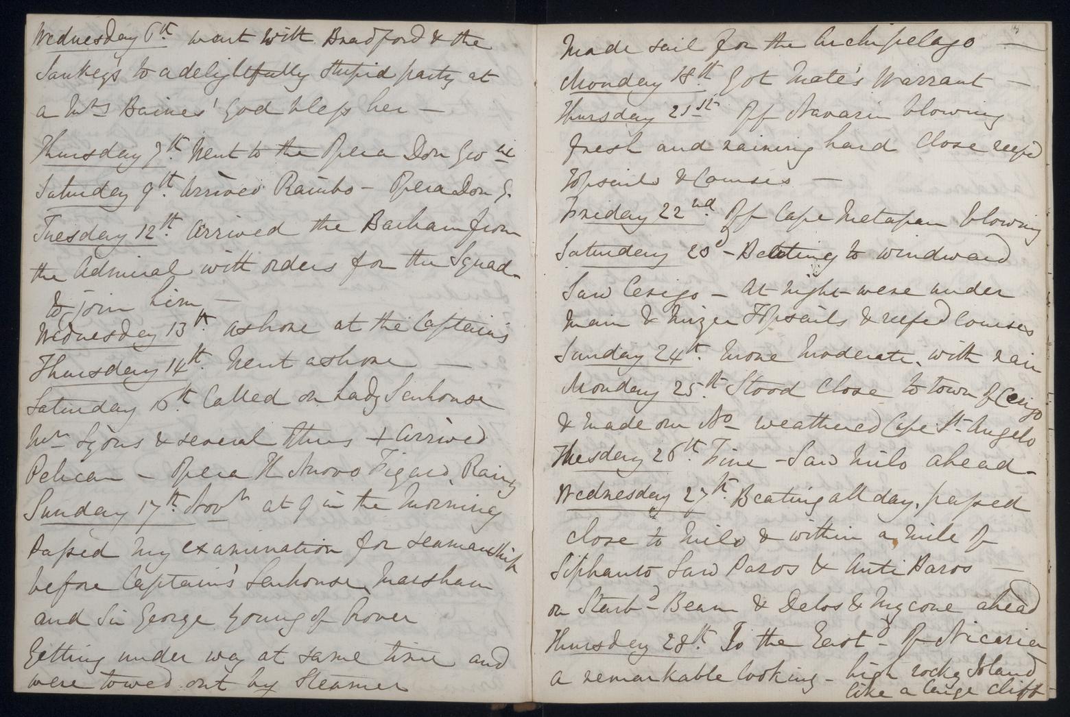 An image showing 'JOD/86; Captain James Fitzjames, Diary of Mid James Fitzjames HMS MADAGASCAR and HMS ST VINCENT, his return home and posting to the WINCHESTER, February 1833 - October 1834. 1833-02-01 - 1834-10-31'