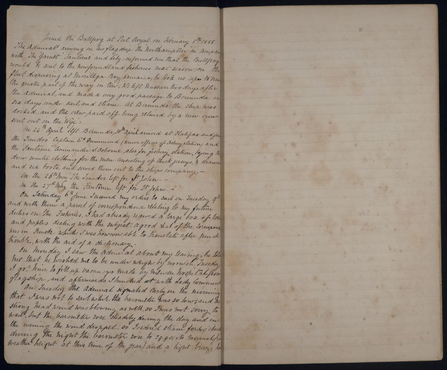 An image showing 'JOD/95; Journals and memoranda relating to Captain John Masterman, HMS IRON DUKE AND HMS BULLFROG, 1871-1888 1871-1888'