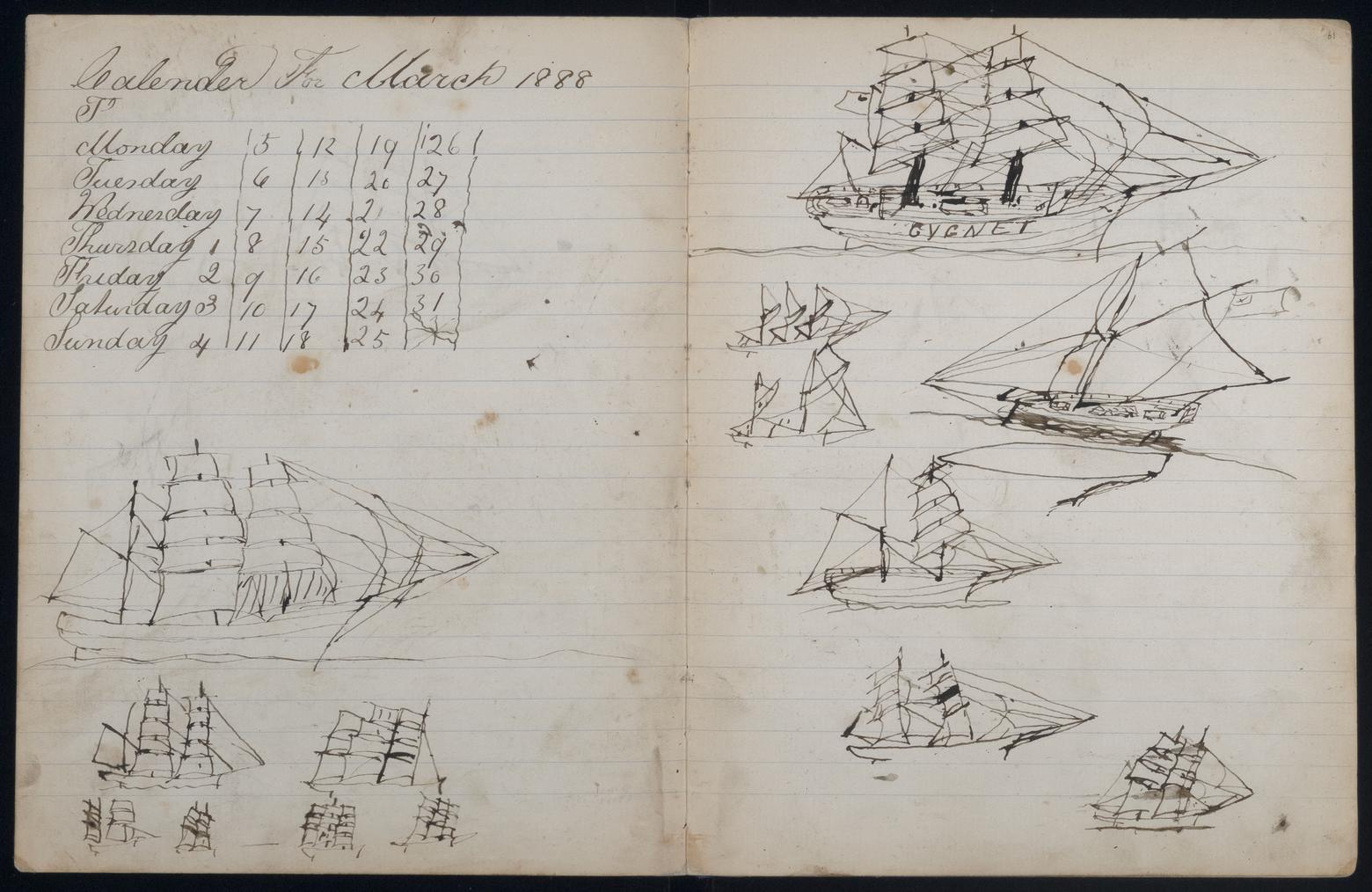 An image showing 'JOD/109; Diary and Papers relating to the PAMPERO, 1887-1888 1887-1888'