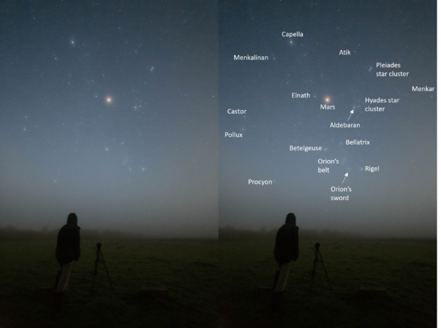 Derek Smale photographing the night sky.