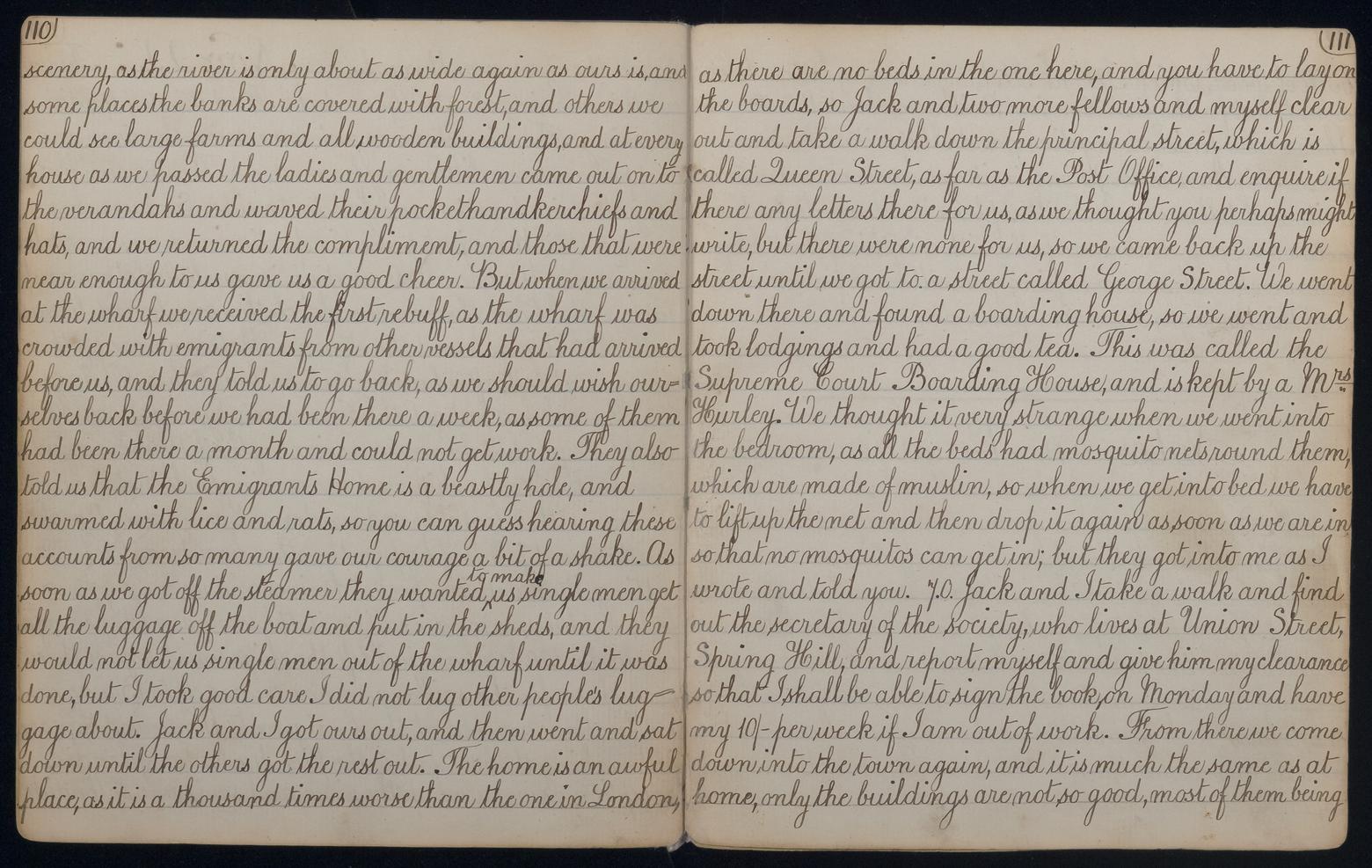 An image showing 'JOD/210; Diary kept by J Lang, passenger on board the barque ZAMORA on a voyage to Australia, 1883. 1883-08-10 - 1883-09-12'