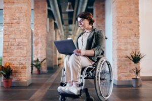 image of a woman in a wheelchair