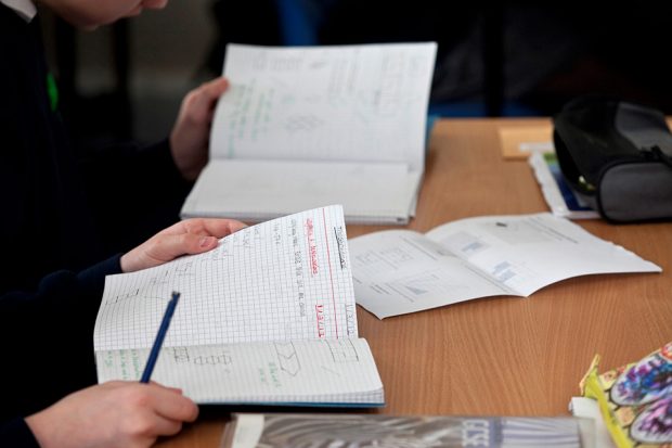 Students' maths workbooks