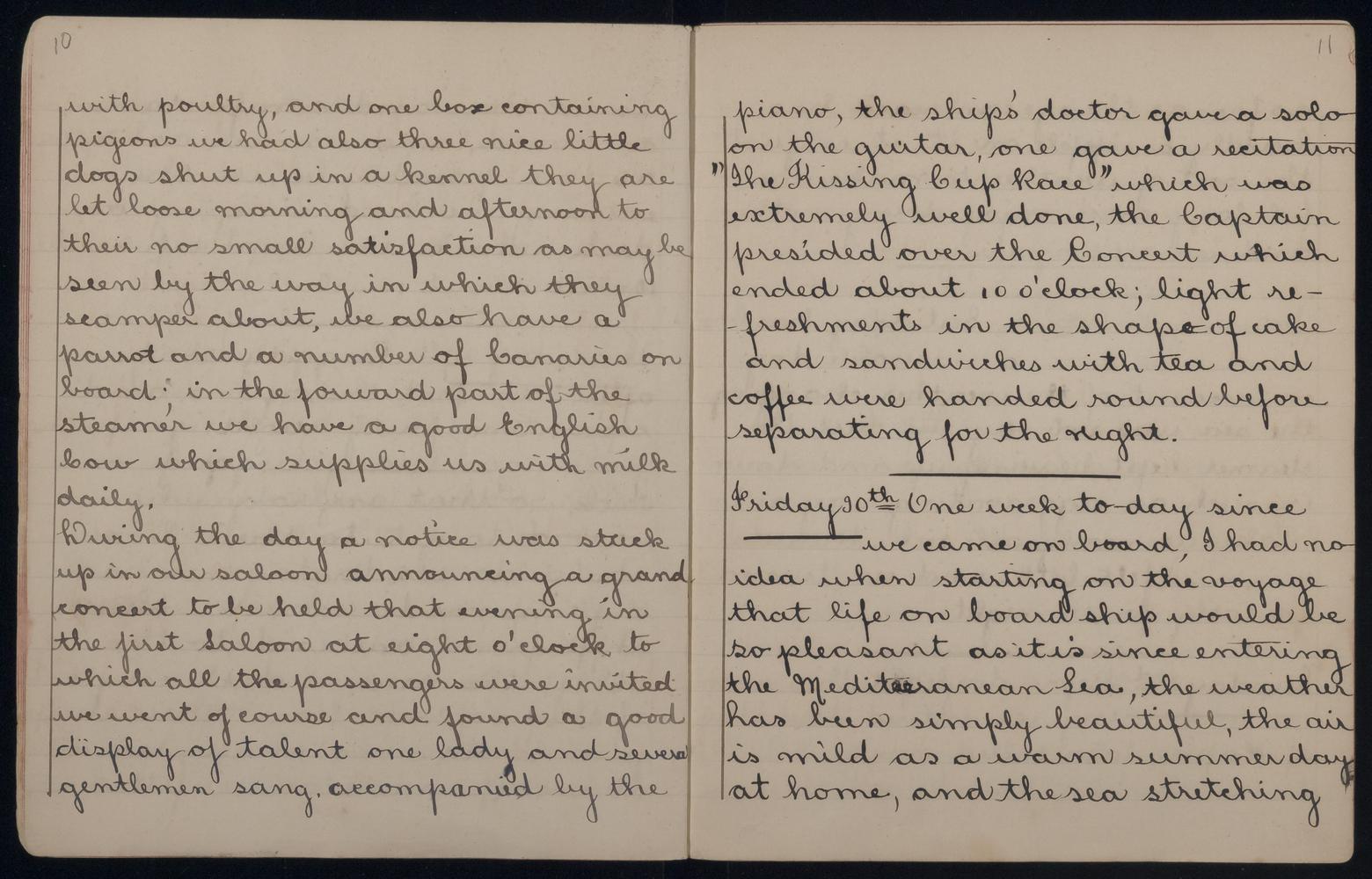 An image showing 'JOD/339; Diary of a voyage in the REWA by passenger Annie Elizabeth Paterson, London to Rangoon, 1892. 1892'