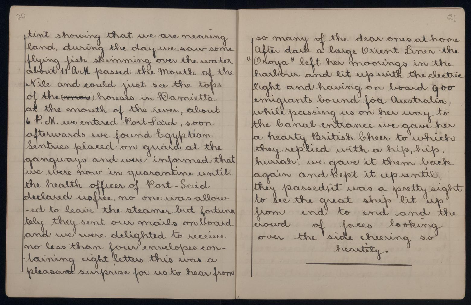 An image showing 'JOD/339; Diary of a voyage in the REWA by passenger Annie Elizabeth Paterson, London to Rangoon, 1892. 1892'