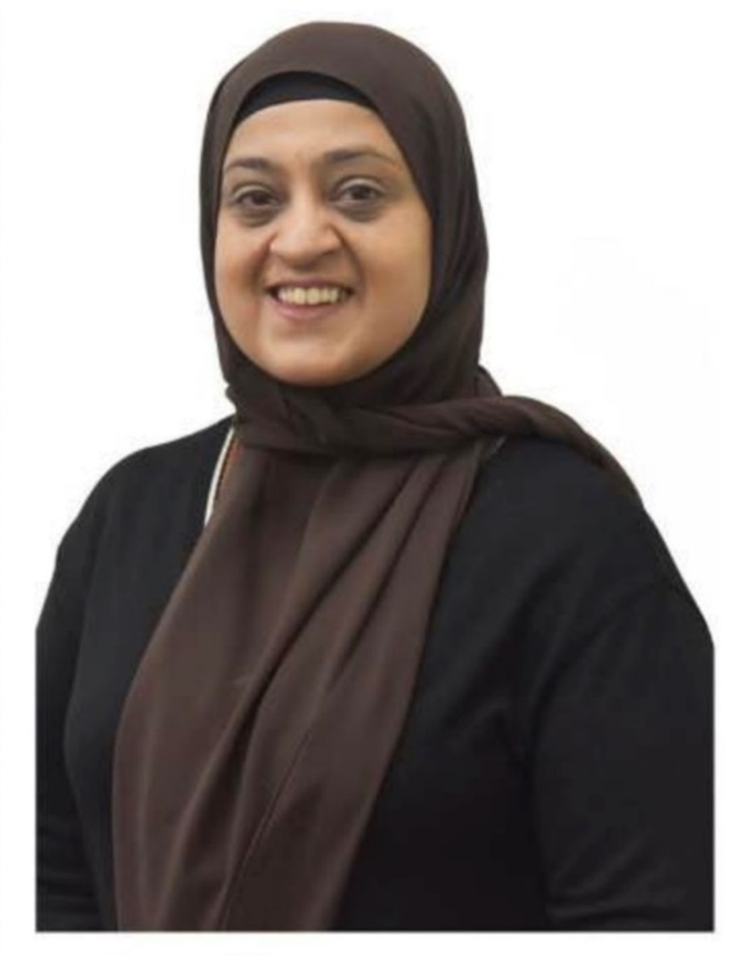 A woman smiling at the camera