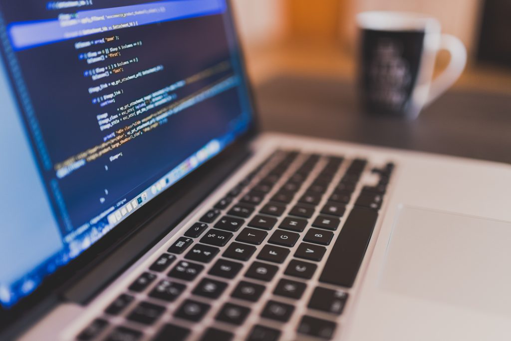 Image of coding on a lapop screen
