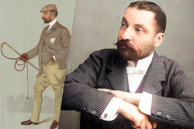 Ernest Terah Hooley as a caricature and a photograph