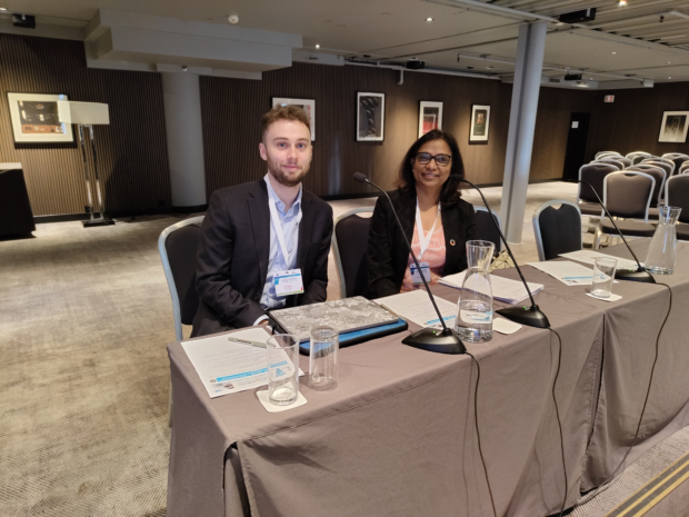 Joe Gibbs, Engineering Manager of Glasgow University’s OirthirSAT team at the 2023 IAF Global Space Conference on Climate Change.