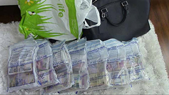 Packages of cash laid out