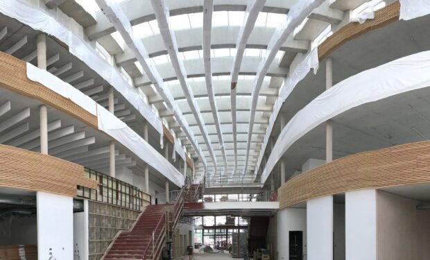 Showing the inside of the UK Hydrographic Office's new building