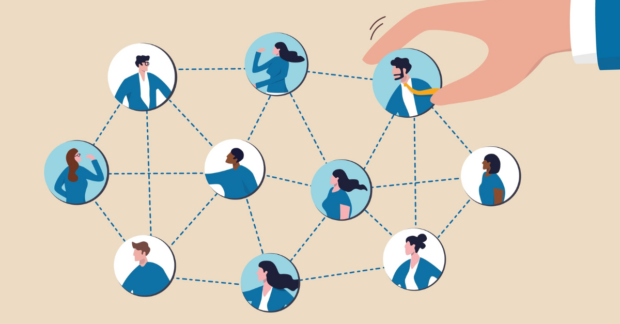 graphic depicting work connection