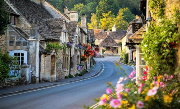 English holiday homes in a village.