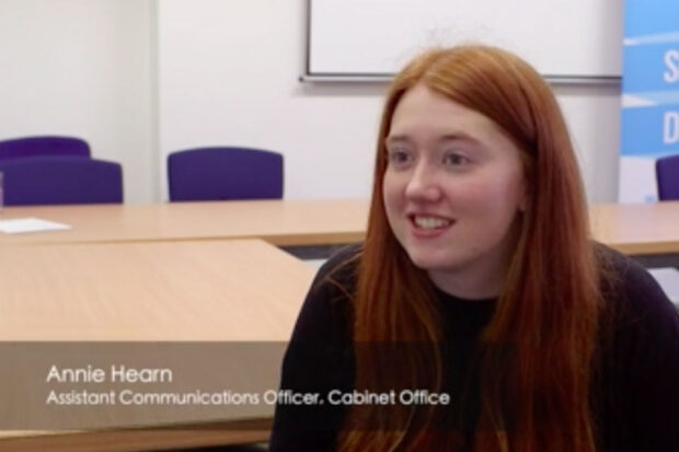 Screenshot of Annie talking to camera