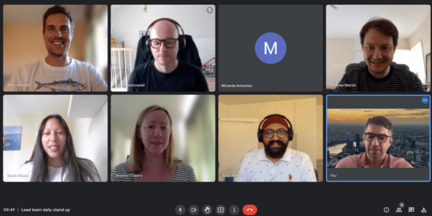Screenshot of the team on an MS Teams call