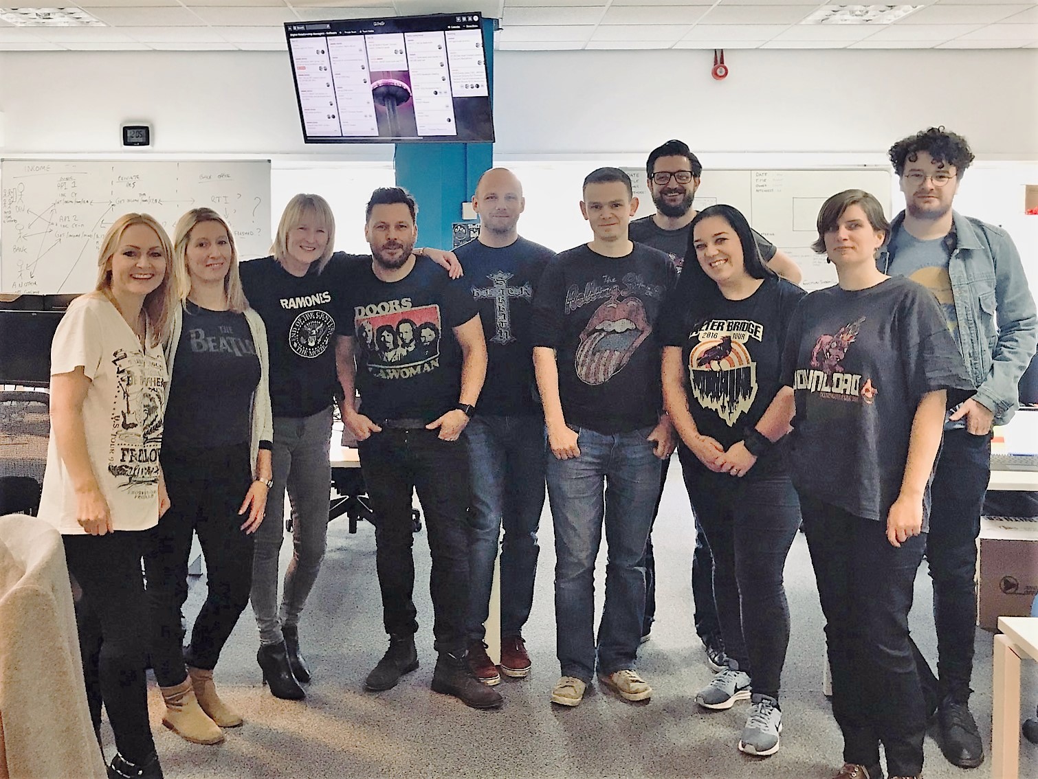 Lee and some of the team supporting t-shirt day