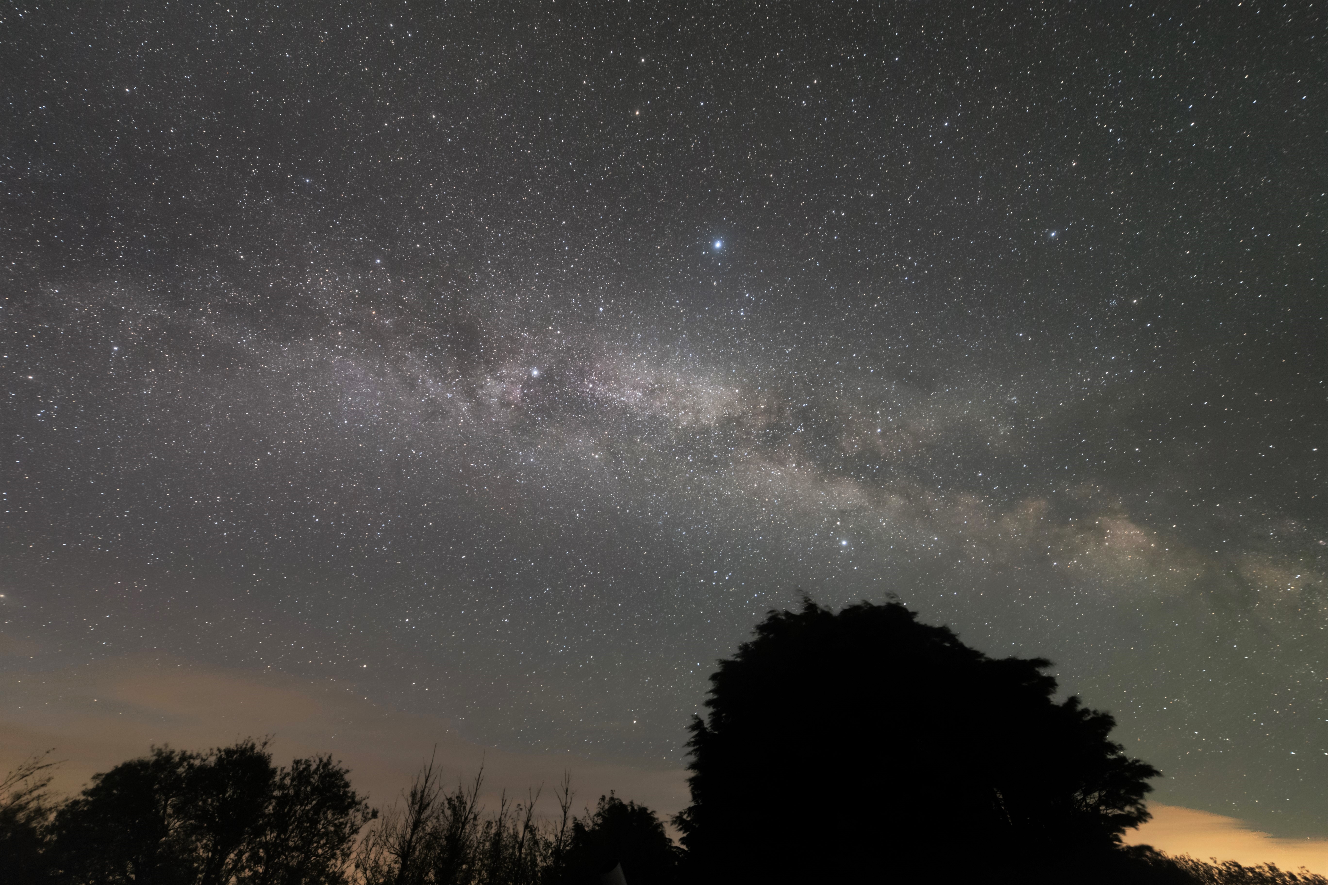 Summer triangle of stars in the night sky