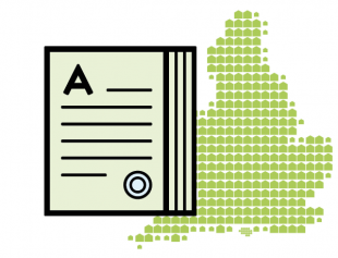 Map of England and Wales with illustration of a register.