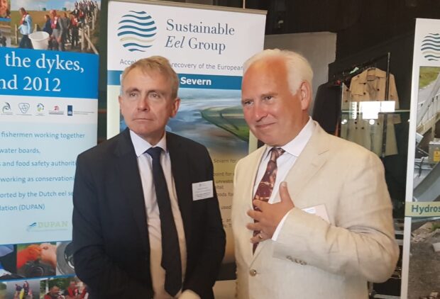 Fisheries Minister Robert Goodwill and Chair of Sustainable Eel Group Andrew Kerr