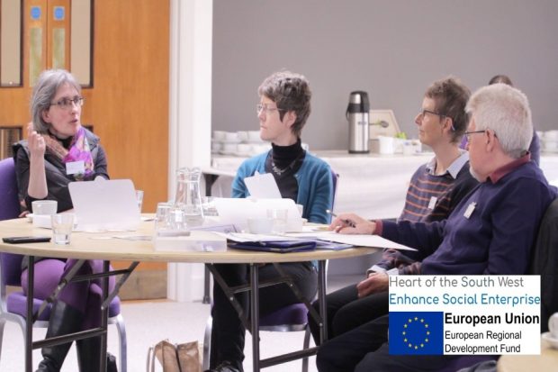 People attending a community hub event