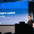 Penny Young addresses attendees at the inaugural Chair’s Reception