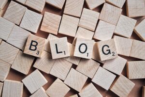 Letters spelling the word blog