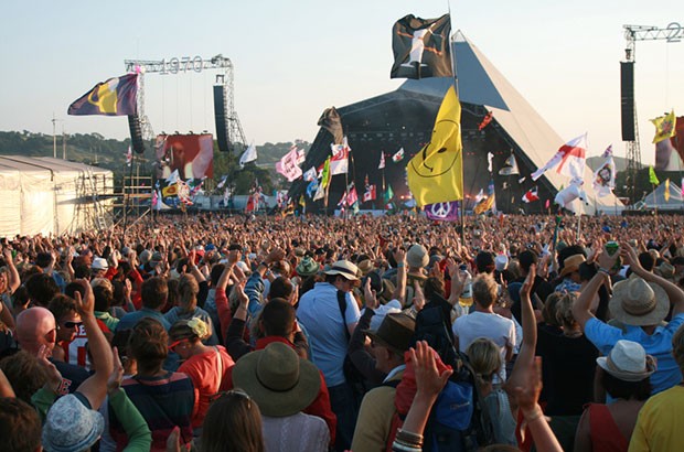 Image of the crowd at Glastonbury 2010.