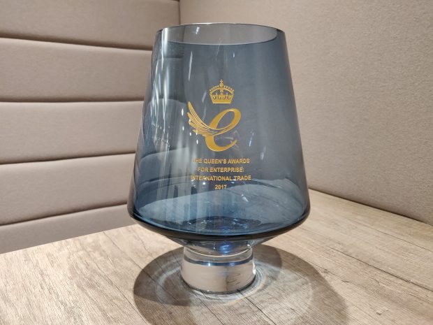 The crystal Queens Award for Enterprise.