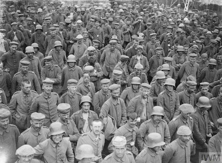 German prisoners taken during the Battle of Messines, 8th June 1917.