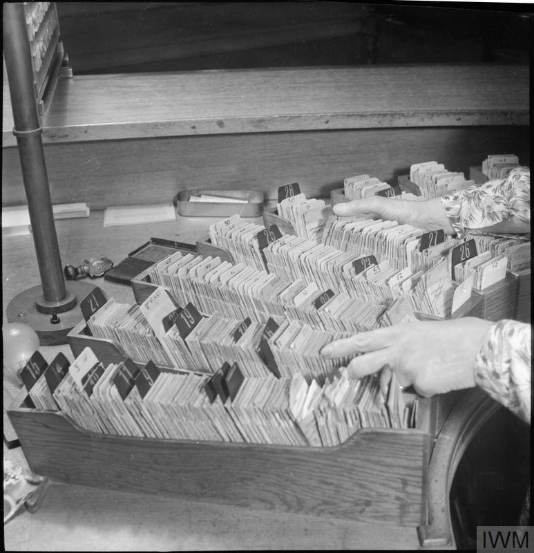 A view of the card index kept at Leytonstone Public Library 