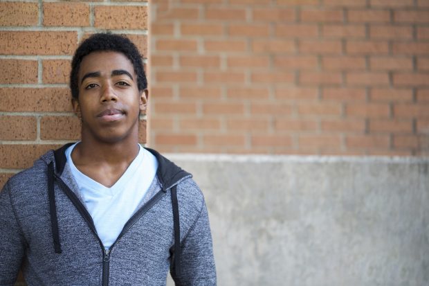 Profile of an African American Teenager with copy space.