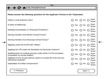 Screenshot of the first iteration of the IHS service web page