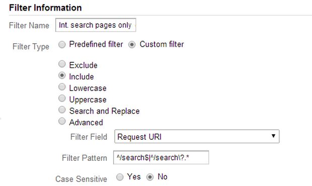 Filter to show only search pages