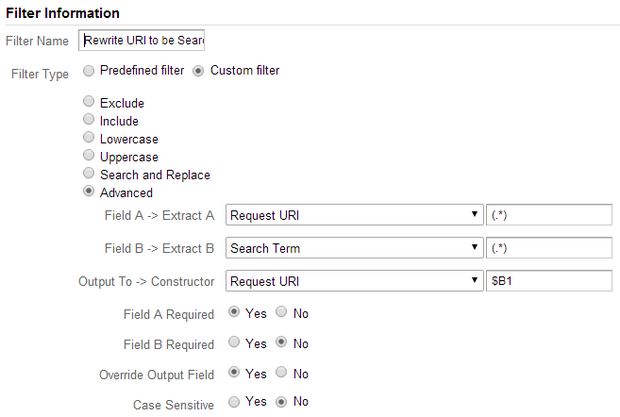 Filter to alias search terms