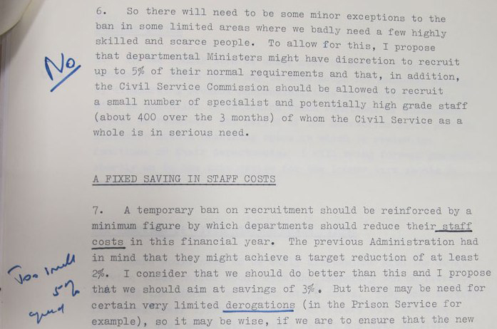Notes from Lady Thatcher's personal papers