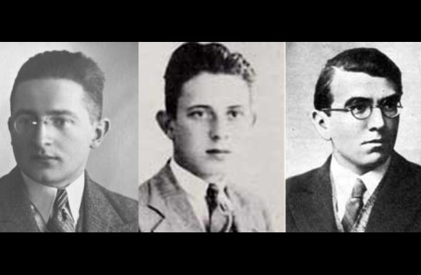 Portraits of three Polish codebreakers left to right, Marian Rejewski, Jerzy Rozycki and Henryk Zygalski