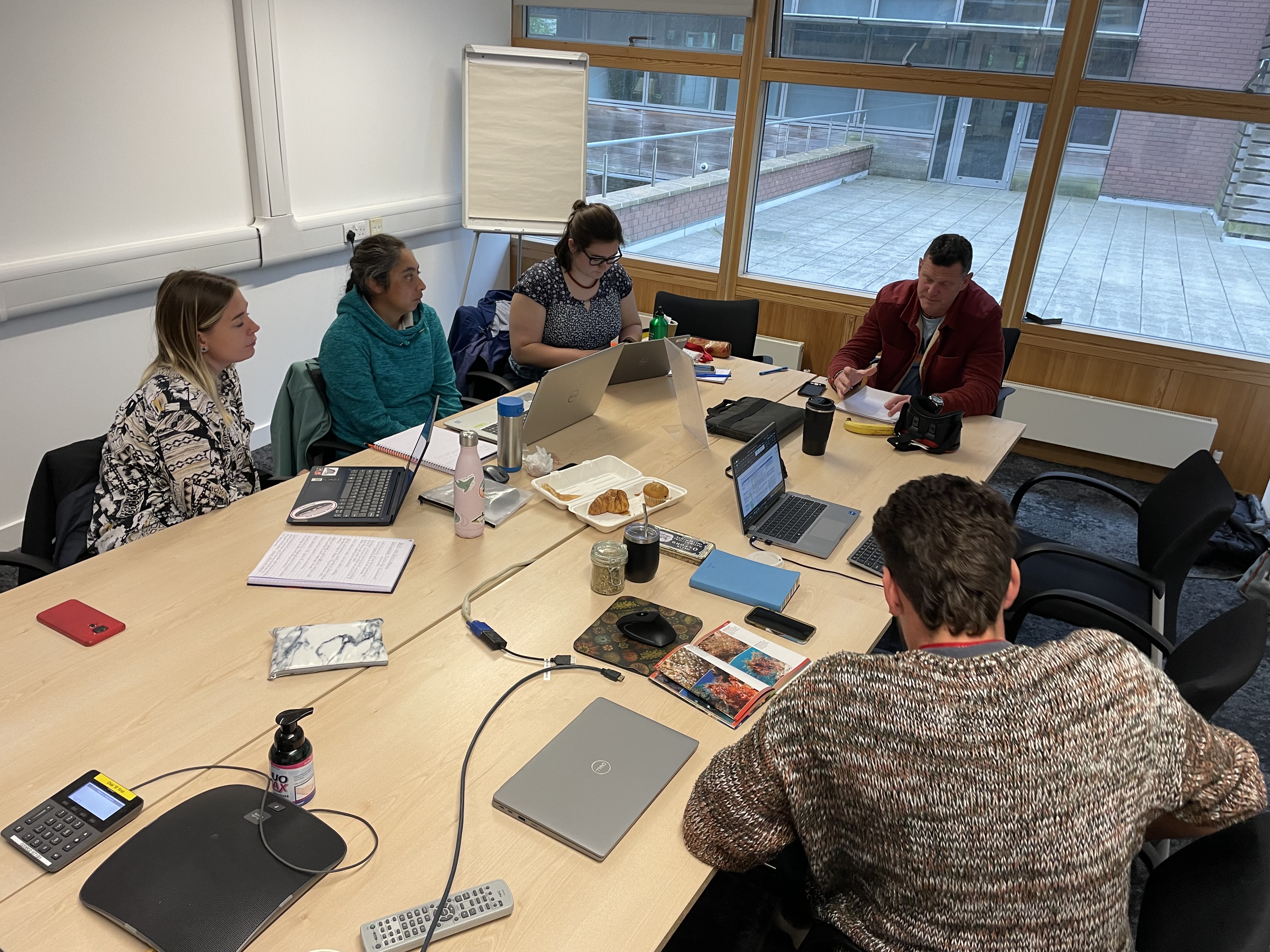 St Helena and the Cefas team during training sessions